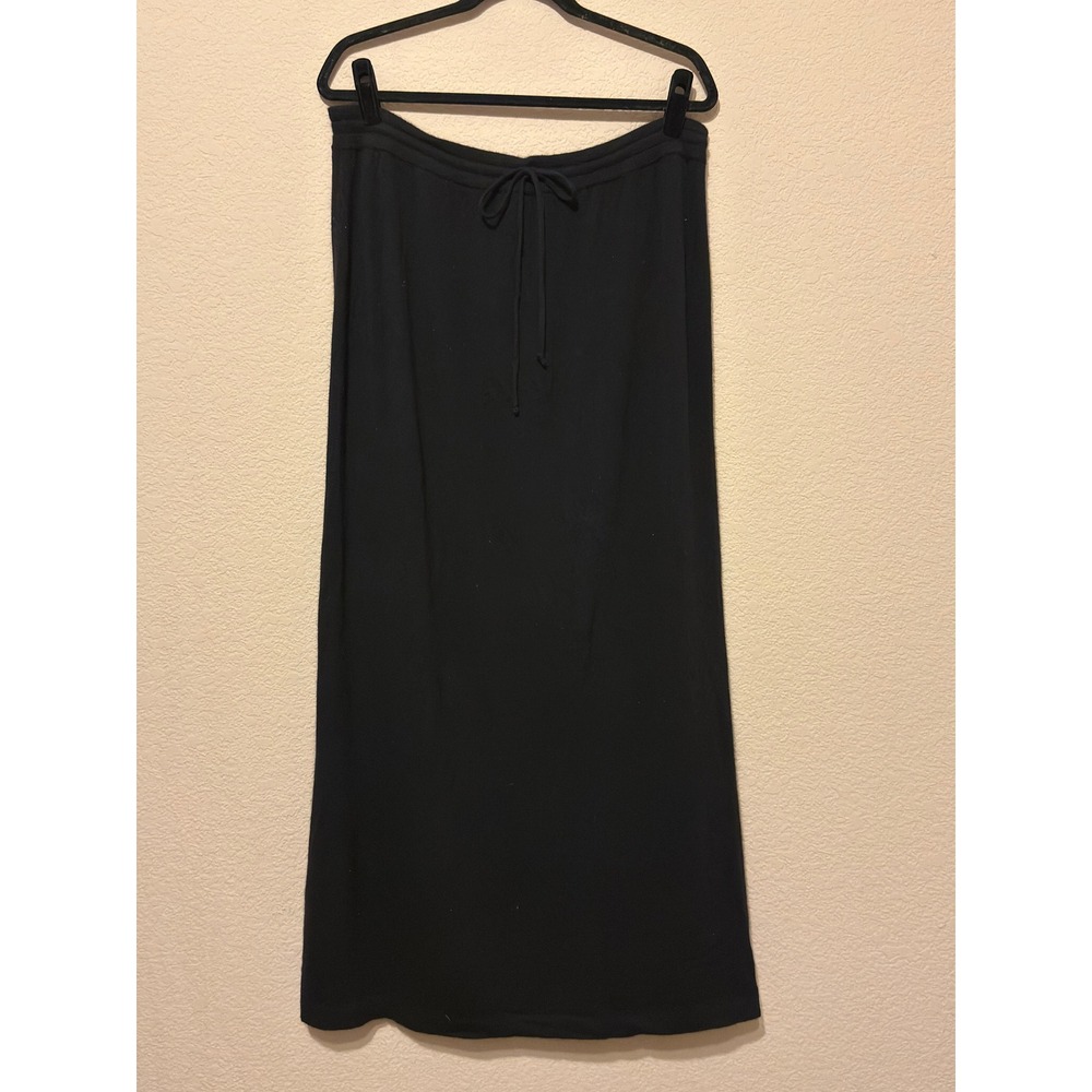 Lauren Ralph Lauren Maxi Skirt Black Merino Wool Cashmere Angora Blend Knit 1X